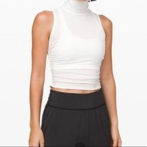 Lululemon white turtleneck sleeveless top